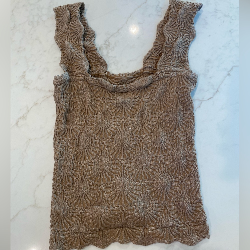 FP Movement by Free People Textured Tan Tank Top